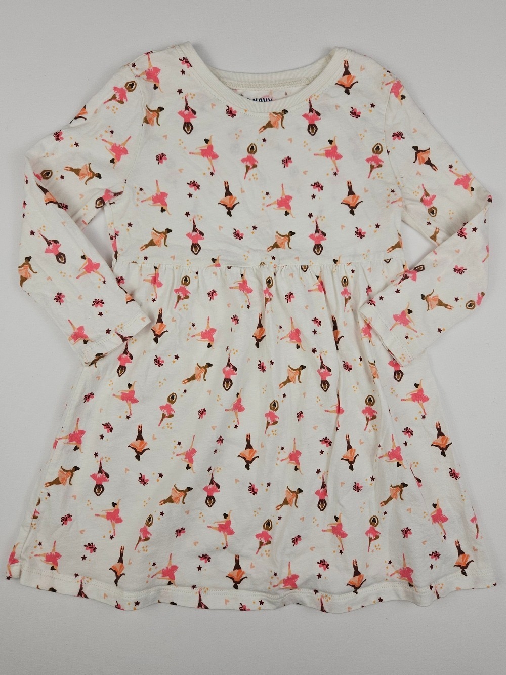5/$25 Old Navy Toddler Girls Ballerina Print Long Sleeve Dress 3T